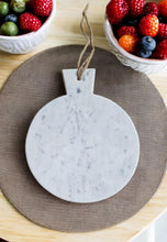 Load image into Gallery viewer, White Round Marble Chopping Board 31x25cm
