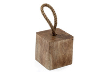 Load image into Gallery viewer, Mango Wood Doorstop With Rope Handel 15cm
