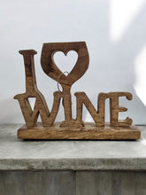 Load image into Gallery viewer, I Love Wine Wooden Decoration 31cm
