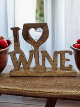 Load image into Gallery viewer, I Love Wine Wooden Decoration 31cm
