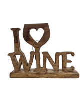 Load image into Gallery viewer, I Love Wine Wooden Decoration 31cm
