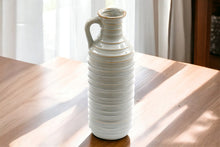 Load image into Gallery viewer, Ceramic Grey Ribbed Vase With Handle 34cm
