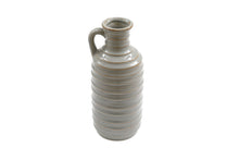 Load image into Gallery viewer, Ceramic Grey Ribbed Vase With Handle 27cm
