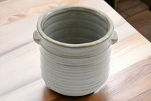 Load image into Gallery viewer, Ceramic Grey Ribbed Planter With Handles 12.5cm
