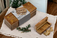 Load image into Gallery viewer, Wood &amp; Brass Domino Set 16cm
