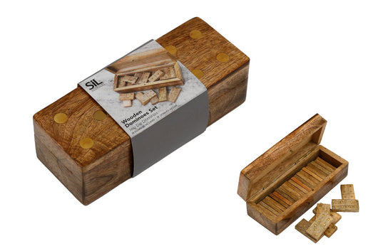 Wood & Brass Domino Set 16cm