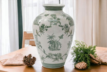 Load image into Gallery viewer, Ceramic Green Parrot Palm Willow Vase 30cm
