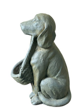 Load image into Gallery viewer, Stone Effect Grey Dog Basket Birdfeeder
