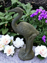 Load image into Gallery viewer, Stone Effect Grey Heron Statue
