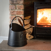 Load image into Gallery viewer, Black Coal Bucket with Teak Handle Shovel
