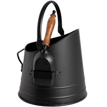 Load image into Gallery viewer, Black Coal Bucket with Teak Handle Shovel
