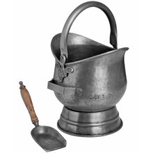 Load image into Gallery viewer, Antique Pewter Coal Bucket with Shovel
