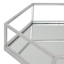 Load image into Gallery viewer, Silver Hexagon Set Of Two Trays
