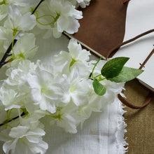 Load image into Gallery viewer, Large White Full Cherry Blossom Stem
