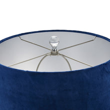 Load image into Gallery viewer, Ice Shadows Table Lamp With Navy Blue Lampshade
