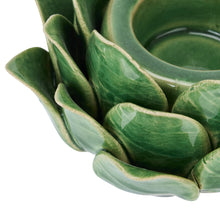 Load image into Gallery viewer, Globe Green Artichoke Tea Light Holder
