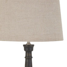 Load image into Gallery viewer, Delaney Grey Bead Candlestick Lamp With Linen Shade
