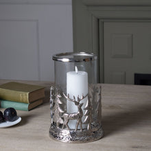 Load image into Gallery viewer, Silver Stag Scene Hurricane Lantern
