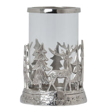 Load image into Gallery viewer, Silver Stag Scene Hurricane Lantern
