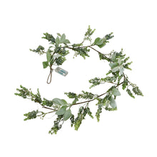 Load image into Gallery viewer, LED Winter Garland With Eucalyptus And Lambs Ear
