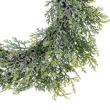 Load image into Gallery viewer, Frosted Pine Wreath With Pinecones
