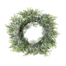 Load image into Gallery viewer, Frosted Pine Wreath With Pinecones
