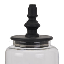 Load image into Gallery viewer, Black Finial Tall Glass Canister
