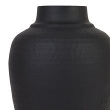 Load image into Gallery viewer, Matt Black Hammered Vase With Lid
