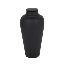 Load image into Gallery viewer, Matt Black Hammered Vase With Lid
