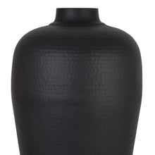 Load image into Gallery viewer, Matt Black Medium Hammered Vase Without Lid
