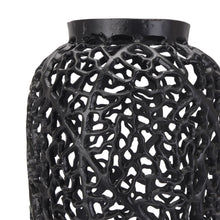 Load image into Gallery viewer, Black Cast Lattice Large Vase
