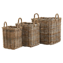 Load image into Gallery viewer, Set of 3 Kubu Rattan Square Storage Baskets
