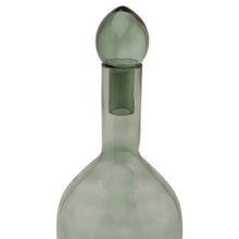 Load image into Gallery viewer, Smoked Sage Glass  Tall Bottle With Stopper
