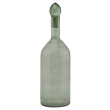 Load image into Gallery viewer, Smoked Sage Glass  Tall Bottle With Stopper
