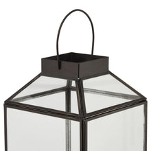 Load image into Gallery viewer, Glass Top Large Black Lantern
