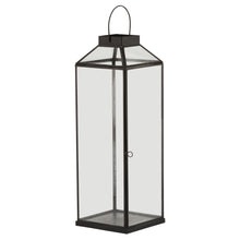 Load image into Gallery viewer, Glass Top Large Black Lantern
