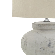 Load image into Gallery viewer, Darcy Antique White Squat Table Lamp With Linen Shade
