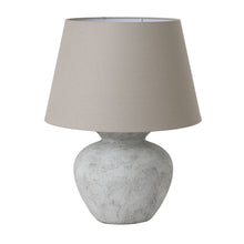 Load image into Gallery viewer, Darcy Antique White Round Table Lamp With Linen Shade
