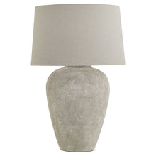 Load image into Gallery viewer, Athena Aged Stone Tall Table Lamp With Linen Shade
