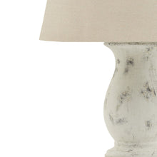 Load image into Gallery viewer, Darcy Antique White Pillar Table Lamp With Linen Shade
