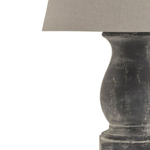 Load image into Gallery viewer, Amalfi Grey Pillar Table Lamp With Linen Shade
