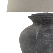 Load image into Gallery viewer, Amalfi Grey Round Table Lamp With Linen Shade
