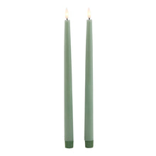 Load image into Gallery viewer, Luxe Collection S/2 Sage LED Wax Dinner Candles
