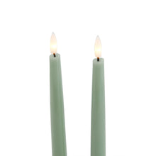 Load image into Gallery viewer, Luxe Collection S/2 Sage LED Wax Dinner Candles
