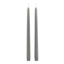 Load image into Gallery viewer, Luxe Collection S/2 Grey LED Wax Dinner Candles
