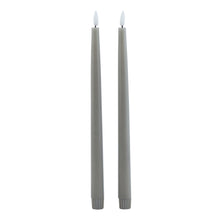 Load image into Gallery viewer, Luxe Collection S/2 Grey LED Wax Dinner Candles
