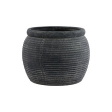 Load image into Gallery viewer, Amalfi Grey  Rimmed Large Plant Pot
