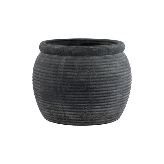 Amalfi Grey  Rimmed Large Plant Pot