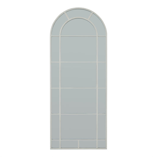 White Large Arched Window Mirror