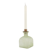 Load image into Gallery viewer, Smoked Sage and Aged Brass Candle Holder Vase
